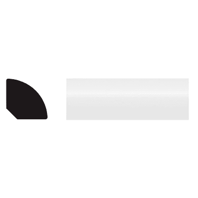 Nroro Flooring - Quarter round - 3/4" x 3/4" x 96" - white - polystyrene - Polystyrene Trim Molding Baseboard